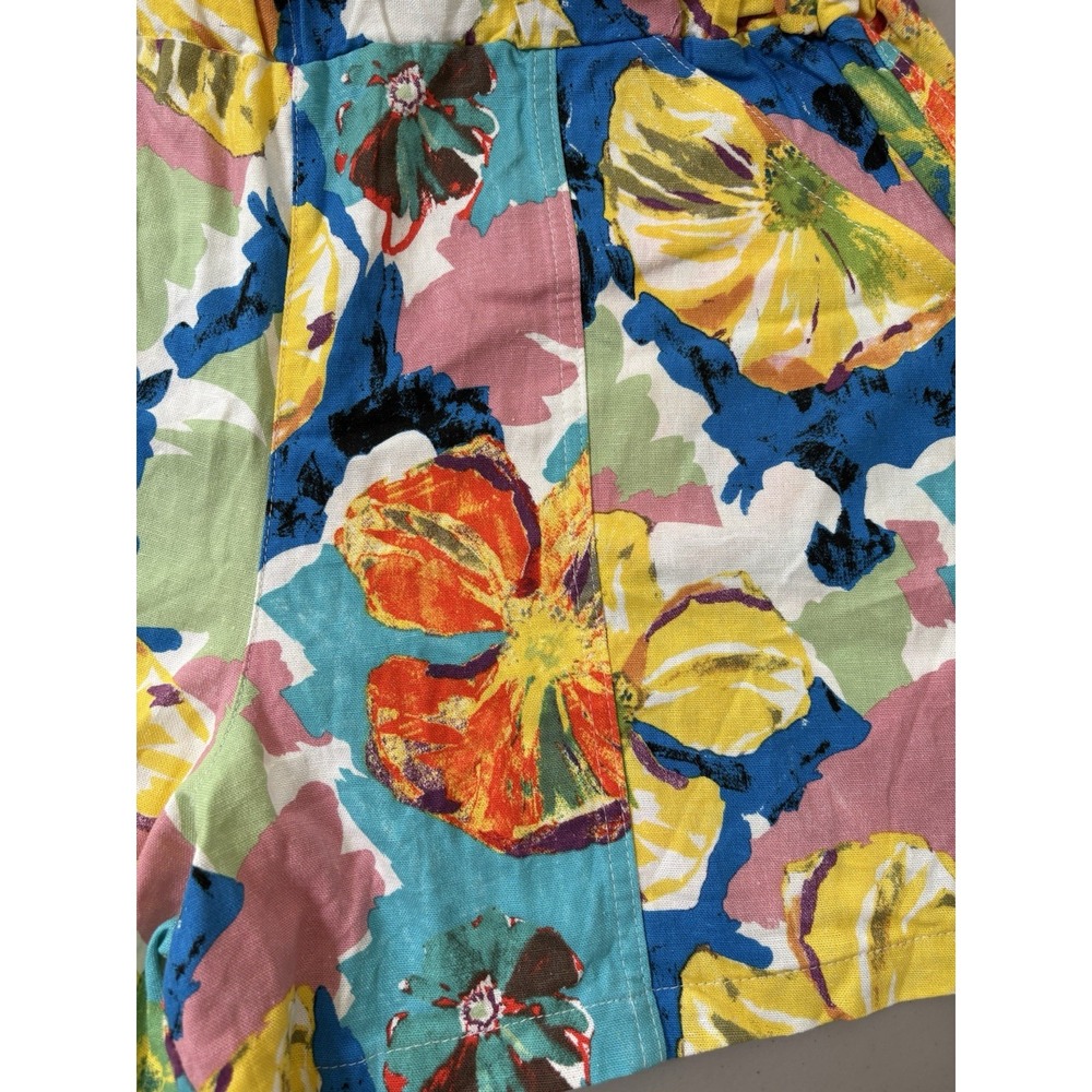 Hester & Orchard Shorts Womens Sz Large Floral Linen Blend Boho Artsy Tropical - Picture 10 of 10